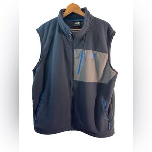 The North Face Horizon Vest Navy Gray Fleece interior Pockets XXL PNW Hiking